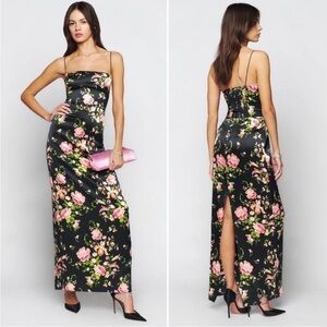Reformation 4 Frankie Silk Maxi Dress Polina Floral